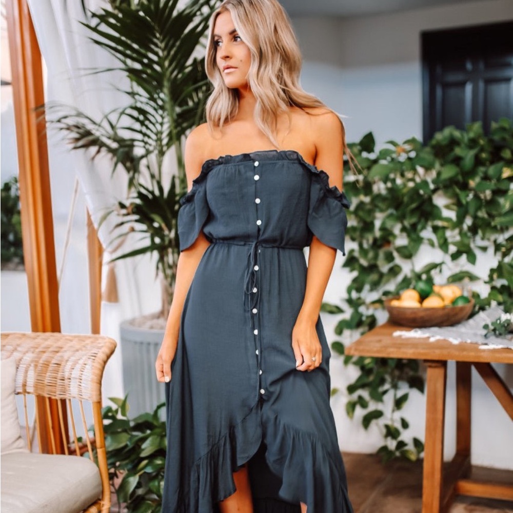 Elegant Navy Blue Button-Down Skirt